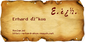 Erhard Ákos névjegykártya